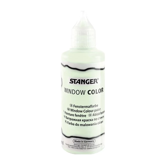 Kreatív üvegmatrica festék Stanger 80 ml fluoreszkáló vízkék