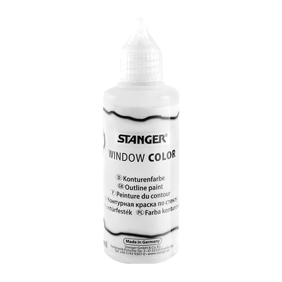 Kreatív üvegmatrica festék Stanger 80 ml kontúr fehér