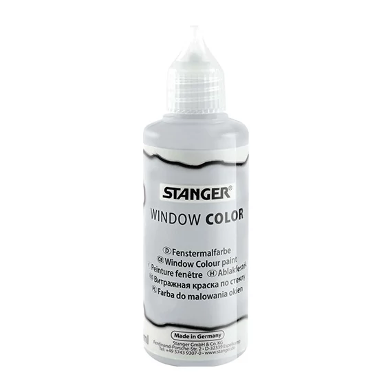 Kreatív üvegmatrica festék Stanger 80 ml metálezüst
