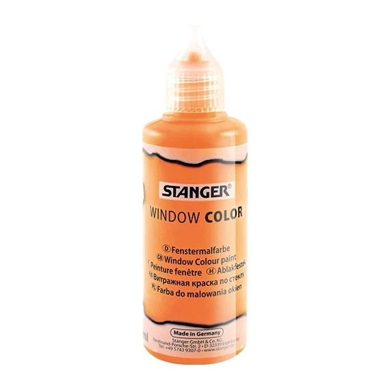 Kreatív üvegmatrica festék Stanger 80 ml neon narancssárga