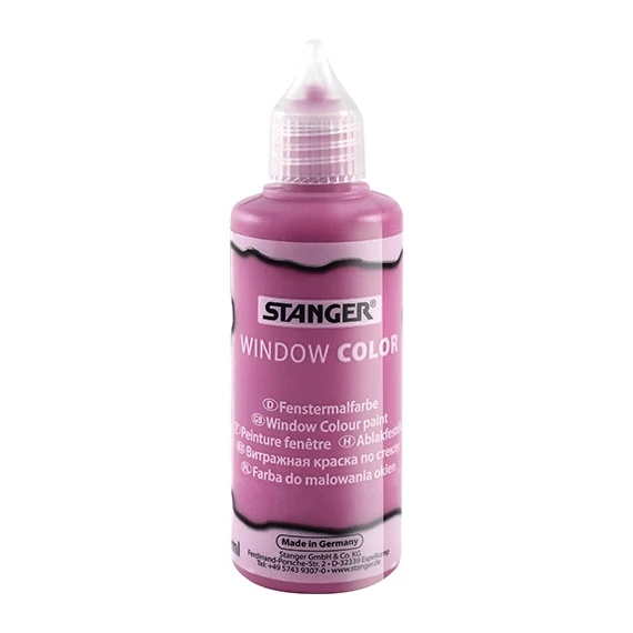 Kreatív üvegmatrica festék Stanger 80 ml rózsaszín