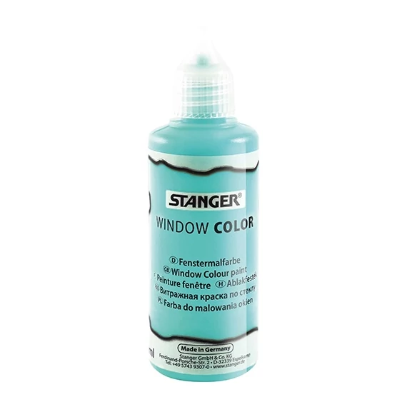 Kreatív üvegmatrica festék Stanger 80 ml világos türkizkék