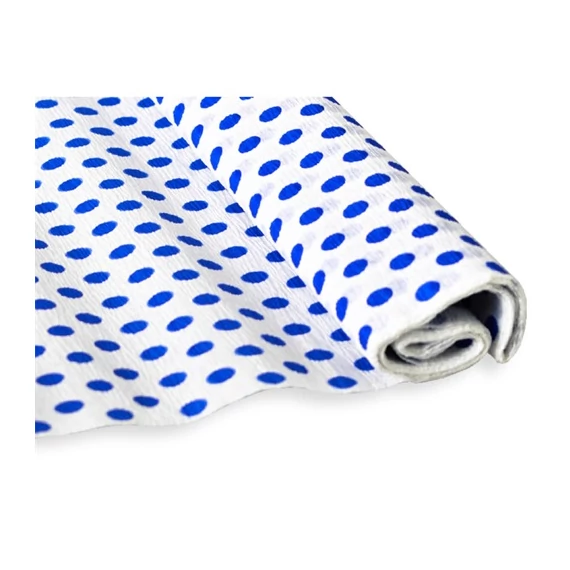 Krepp-papír Jolly 50x200 cm 28g/m2 fehér kék pöttyökkel