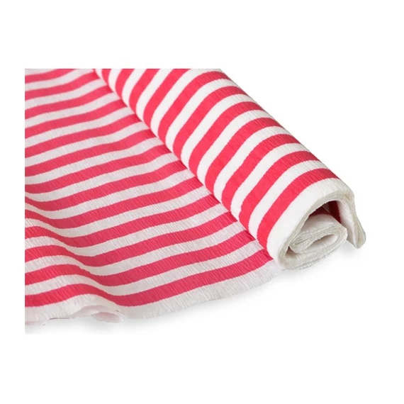 Krepp-papír Jolly 50x200 cm 28g/m2 fehér piros csíkos
