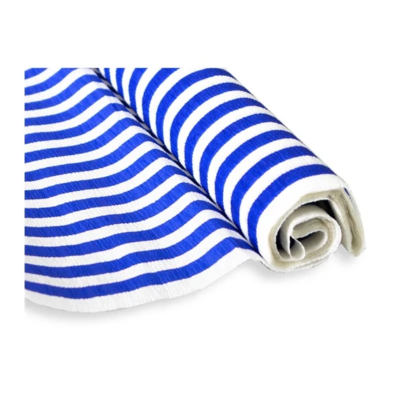Krepp-papír Jolly 50x200 cm 28g/m2 fehér sötétkék csíkos