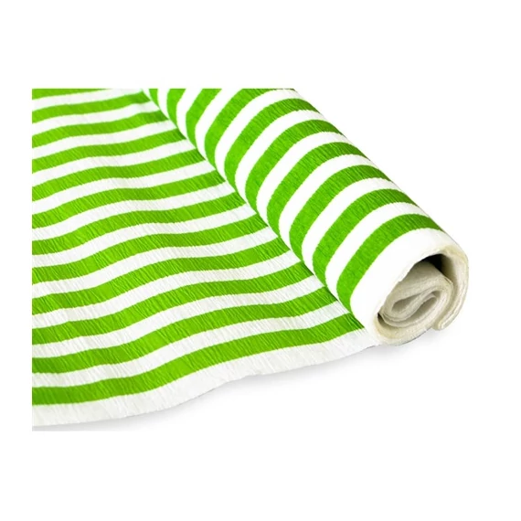 Krepp-papír Jolly 50x200 cm 28g/m2 fehér zöld csíkos