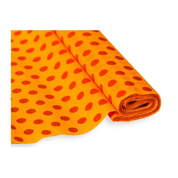 Krepp-papír Jolly 50x200 cm 28g/m2 mély sárga narancs pöttyökkel