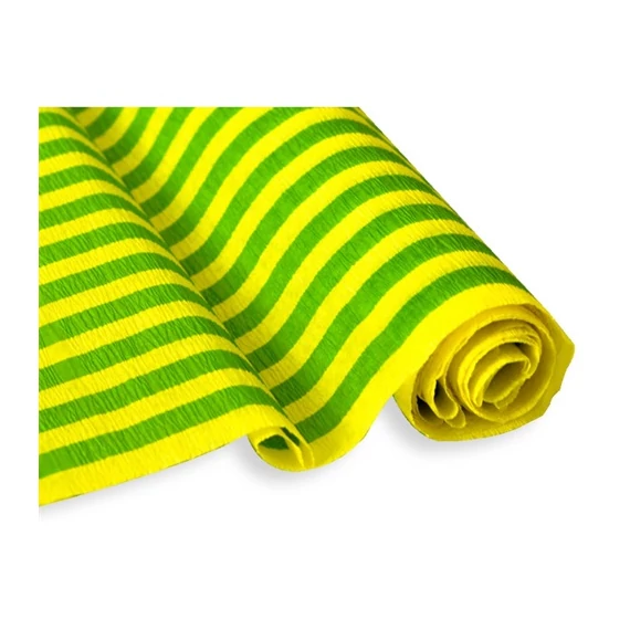 Krepp-papír Jolly 50x200 cm 28g/m2 sárga zöld csíkos