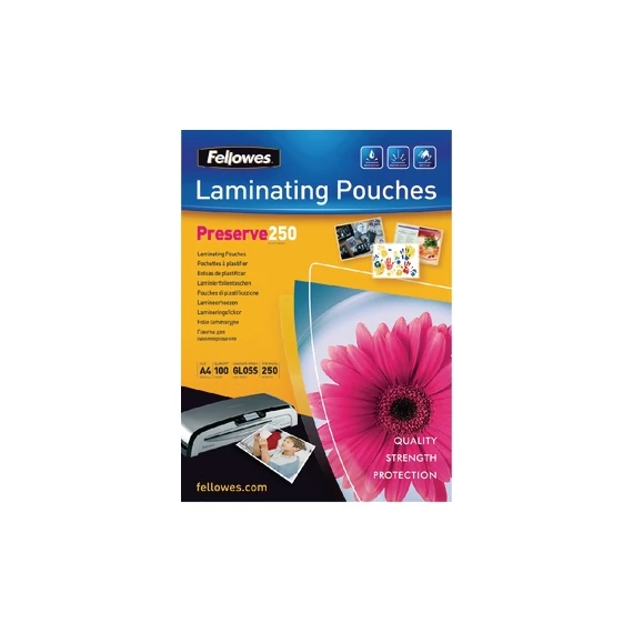 Lamináló fólia Fellowes A/4 250 mic. 100 lap/csomag