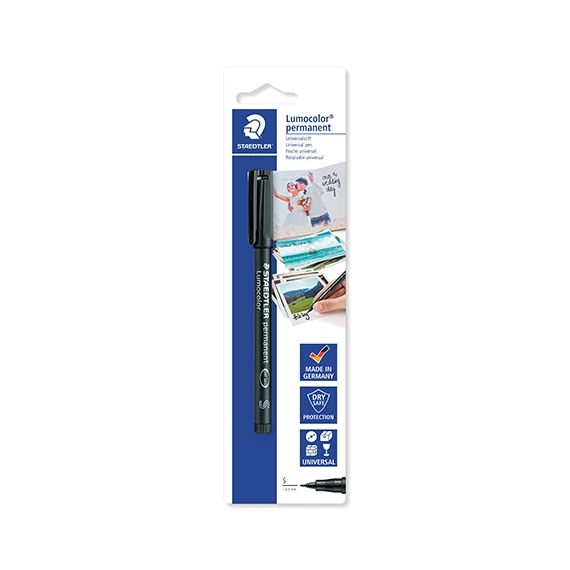 Marker Staedtler Lumocolor permanent S fekete fotócímkézés bliszteres