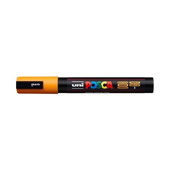Marker Uni  Posca PC-5M ragyogó sárga, 1,8-2,5 mm