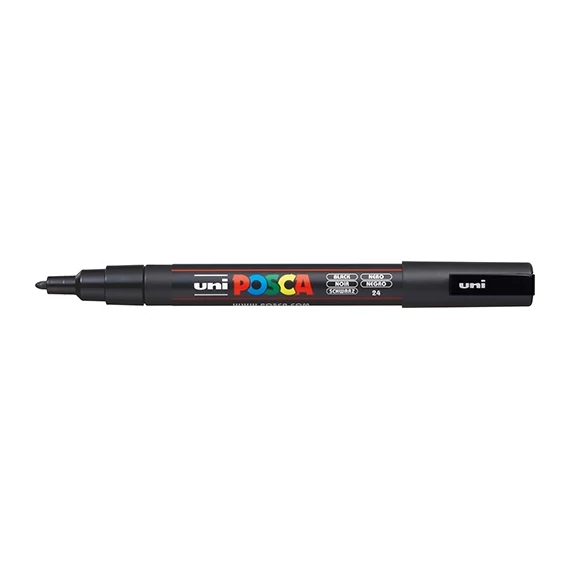 Marker Uni dekor Posca PC-3M Fekete 0,9-1,3 mm