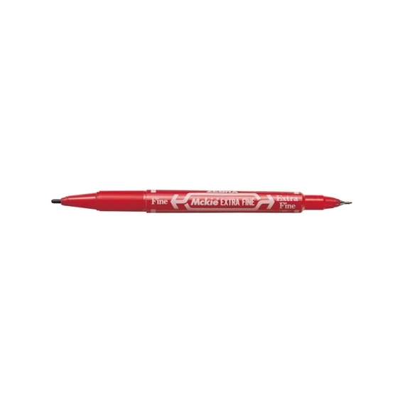 Marker Zebra McKie Extra Fine permanent kétvégű piros