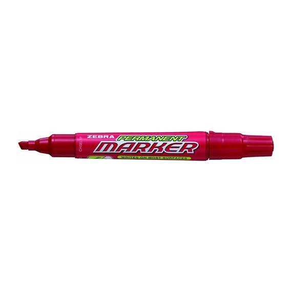 Marker Zebra permanent  5.0 mm vágott hegyű piros
