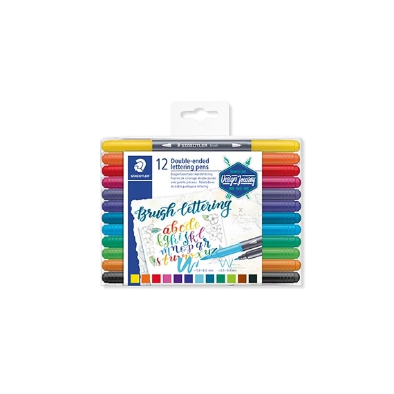 Művészeti ecsetfilc Staedtler Design Journey kétvégű 12 db-os bliszteres