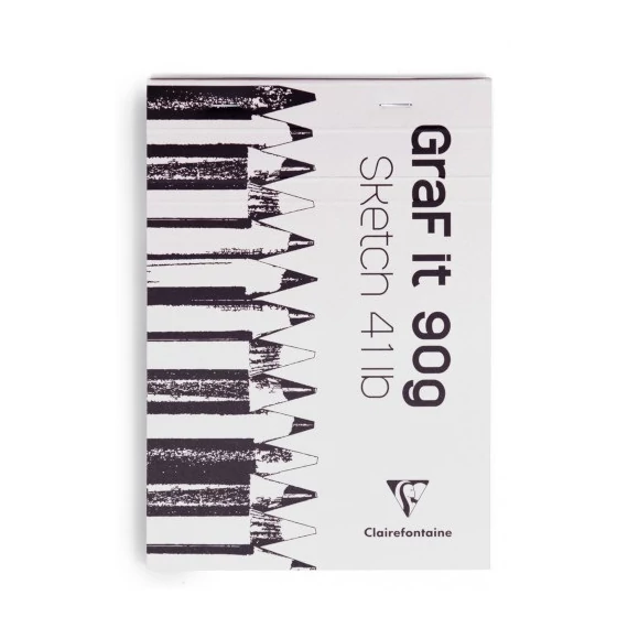 Művészeti rajztömb Clairefontaine GRAFiT A/5 80 lap 90g ragasztott fehér sima