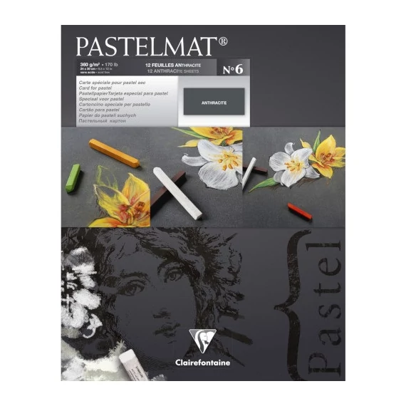Művészeti rajztömb Clairefontaine Pastelmat n°6 24x30 cm 12 lap 360g vegyes színek