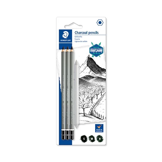 Művészeti szénceruza Staedtler Design Journey Lumograph 4 db-os klt.