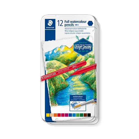 Művészeti színes ceruza Staedtler Design Journey tömör akvarell 12 db-os klt.