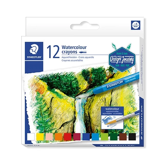 Művészeti zsírkréta Staedtler Design Journey akvarell 12 db-os klt.