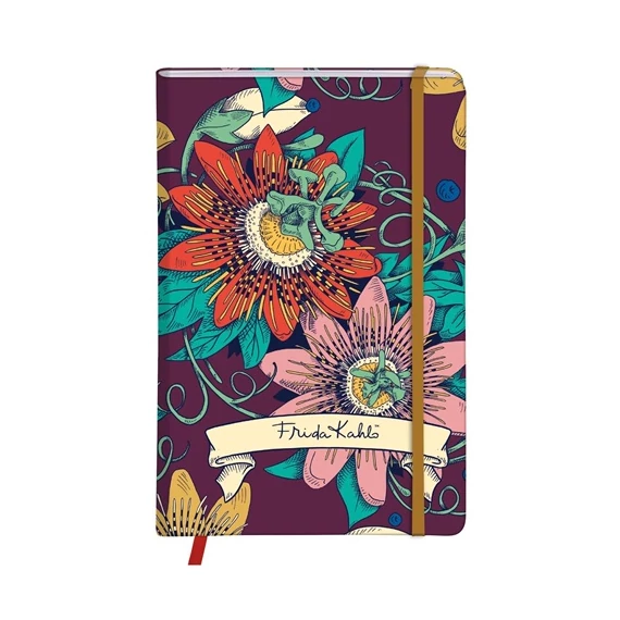 Napló Clairefontaine Frida Kahlo A/6 80 lapos, kemény fedeles, sima, gumis záródás, vegyes minta