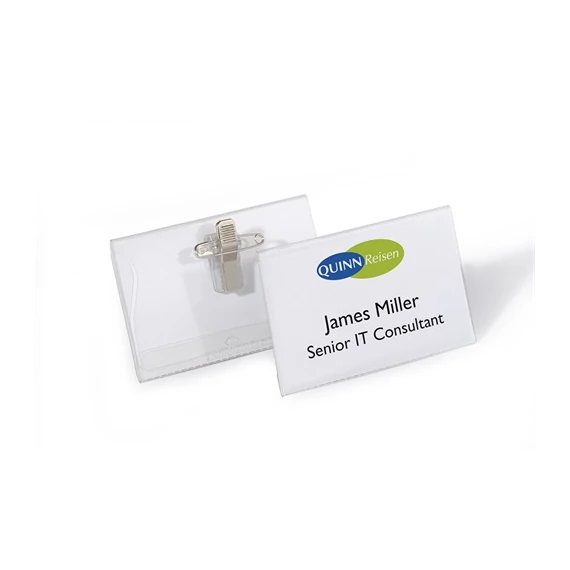 Névkitűző Durable 90x54 mm tű+csipesz