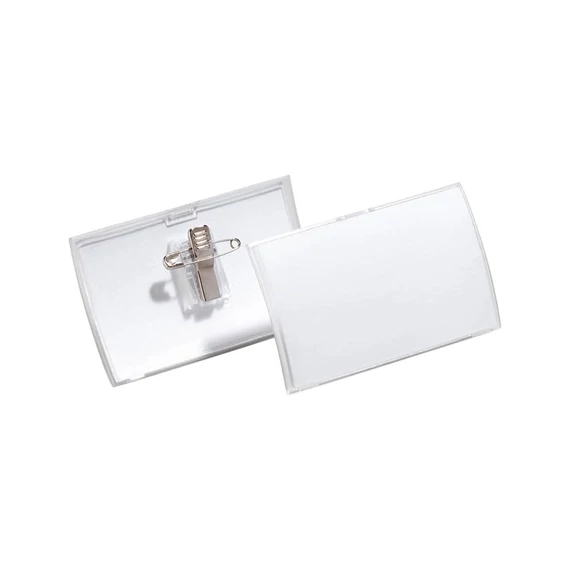 Névkitűző Durable Click Fold 54x90 mm kombi csipesszel