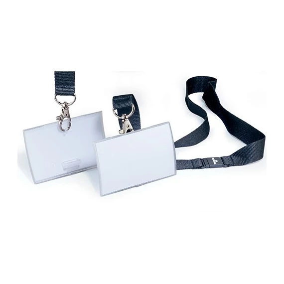 Névkitűző Durable Click Fold 54x90 mm textilszalaggal