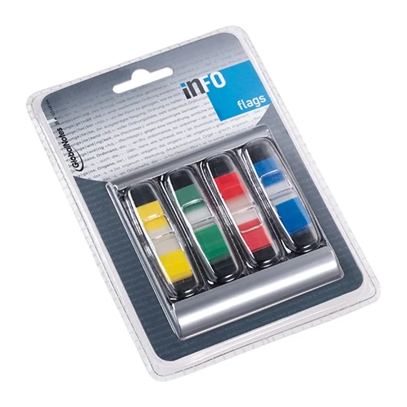 Oldaljelölő adagolóval Info Notes Info Flag műanyag 12,5x43 mm 4x36 lapos vegyes színek