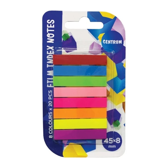 Oldaljelölő műanyag Centrum 45x8 mm 8x20 lapos neon színek