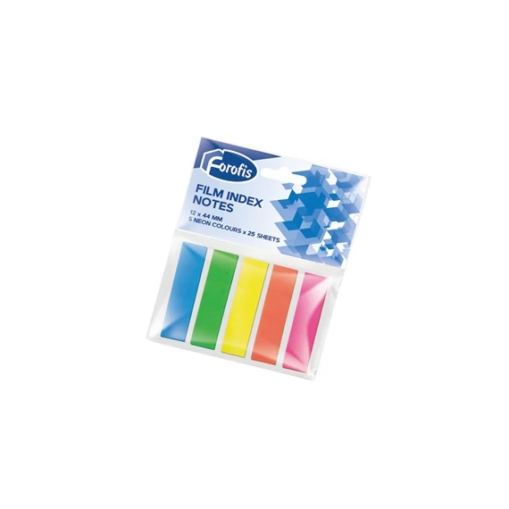 Oldaljelölő műanyag Forofis 12x45 mm 5x25 lapos vegyes színekben