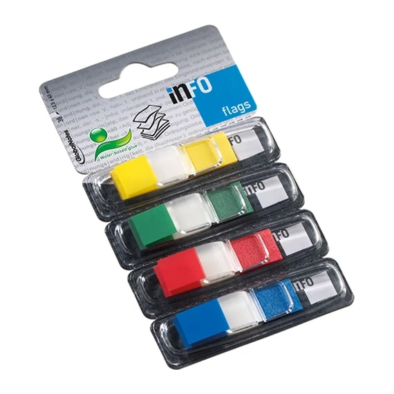 Oldaljelölő műanyag Info Notes Info Flag 12.5x43 mm 4x36 lapos áttetsző vegyes színek