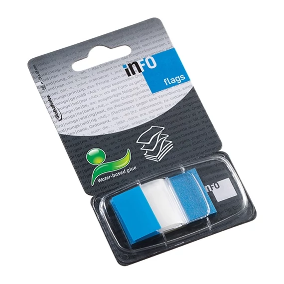 Oldaljelölő műanyag Info Notes Info Flag 25x43 mm 50 lapos áttetsző kék