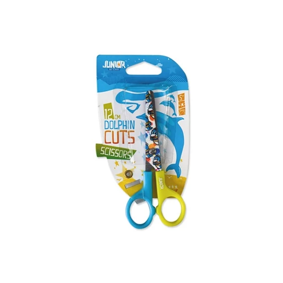 Olló Junior 12 cm iskolai delfin mintás