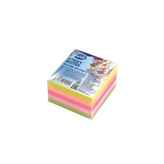 Öntapadós jegyzettömb Forofis 51x51 mm 300 lapos vegyes színekben