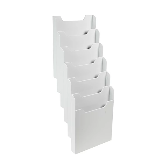 Prospektustartó Exacompta/Multiform A/4 fali 6 rekeszes álló világosszürke