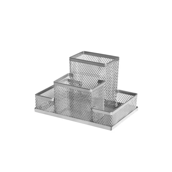 Rendszerező asztali Forofis fémhálós 15,3x10,3x10 cm ezüst