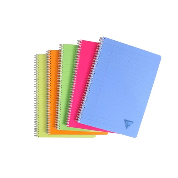 Spirálfüzet Clairefontaine Linicolor Fresh A/4-90 lapos vonalas vegyes