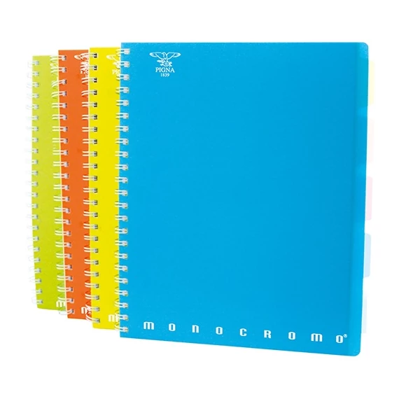 Spirálfüzet Pigna Monocromo PPL Fluo A/4 100 lapos vonalas