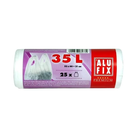 Szemeteszsák Alufix 35l húzófüles 25 db/csomag