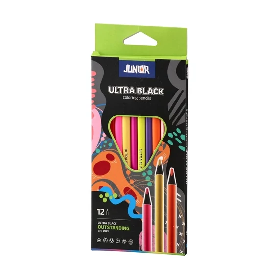 Színes ceruza Junior Ultra black edition 12 db-os klt.