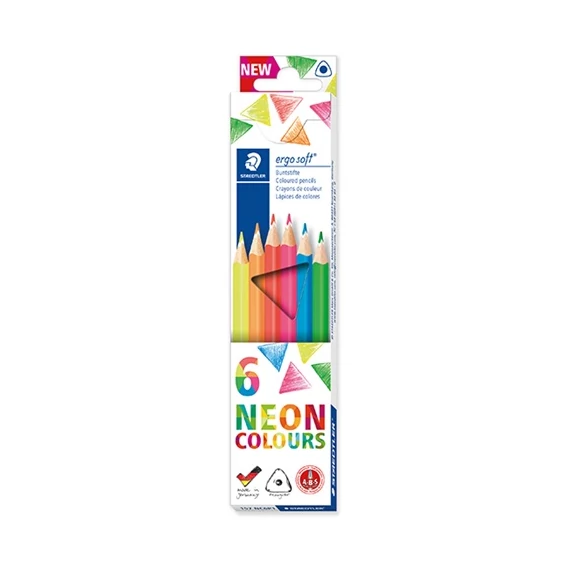 Színes ceruza Staedtler Ergosoft Neon háromszögletű  6 db-os klt.