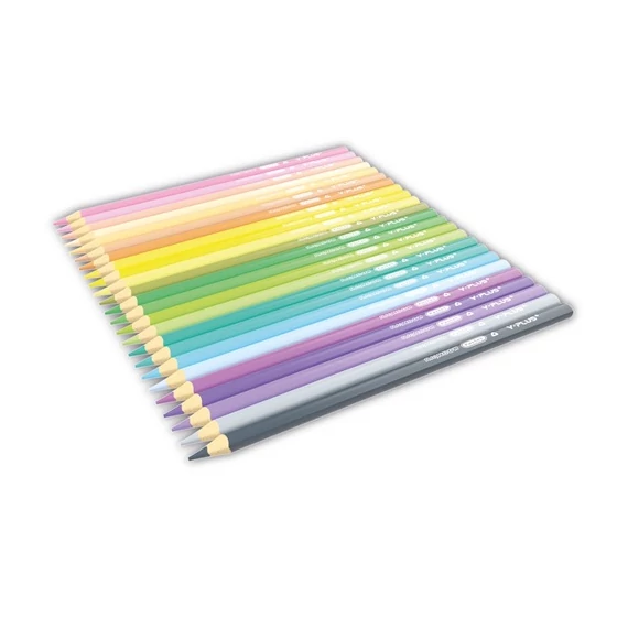 Színes ceruza Y-Plus+ Rainbow Pastel 24 db-os hegyezővel