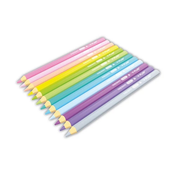 Színes ceruza Y-Plus+ Rainbow Pastel Jumbo 12 db-os hegyezővel