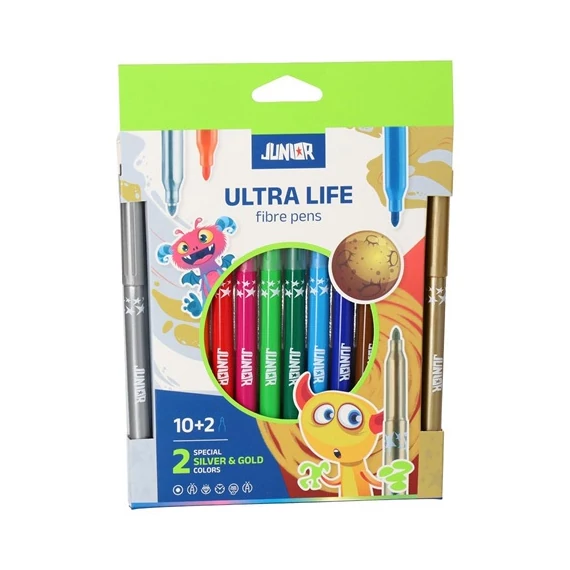 Színes rostirón Junior Ultra life, 10+2 darabos