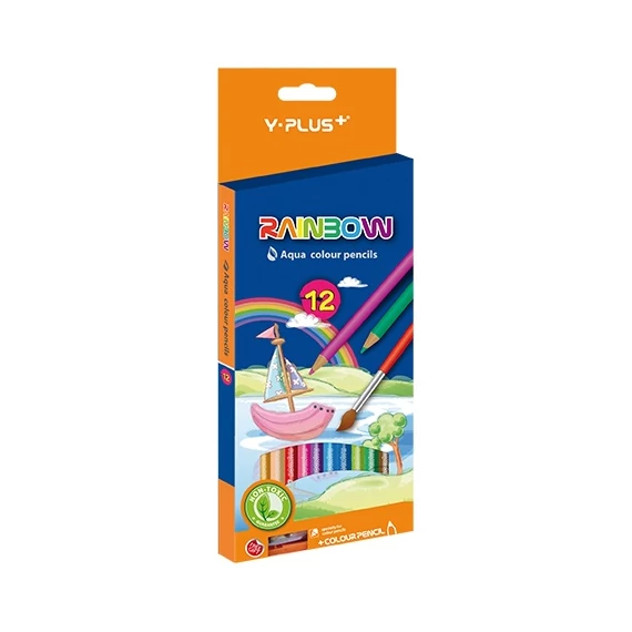 Színes ceruza  Y-Plus+ Rainbow akvarell hegyezővel 12 db-os klt.