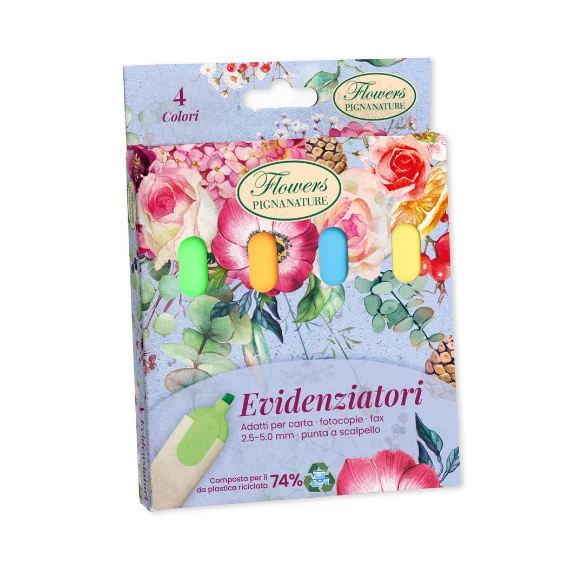 Szövegkiemelő Pigna Nature Flower 4 db/bliszter