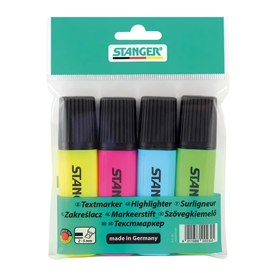 Szövegkiemelő Stanger 4 db-os klt.