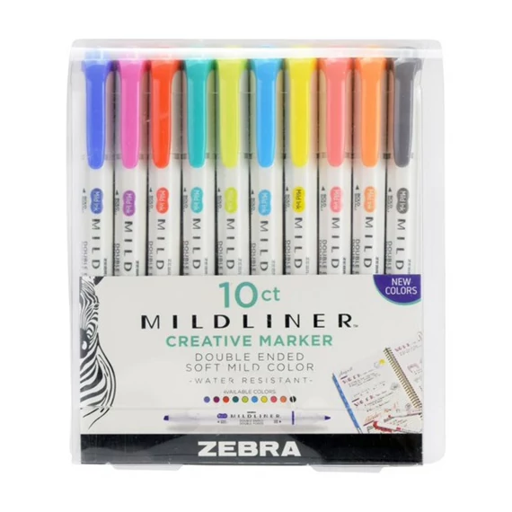 Szövegkiemelő Zebra Mildliner Highlighter 10-es készlet