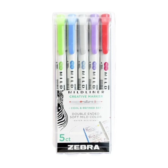 Szövegkiemelő Zebra Mildliner Highlighter Cool&Refined 5-ös készlet